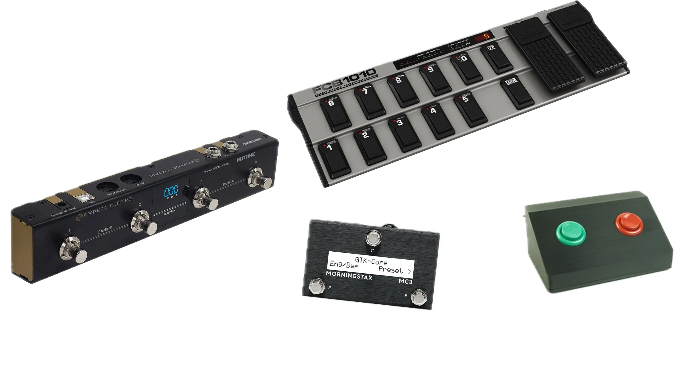 Selection of MIDI foot controllers
